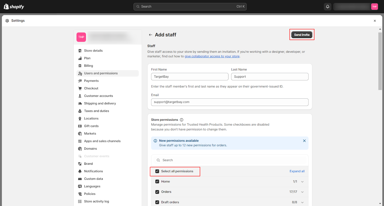 Steps to Provide Access to a Shopify Store