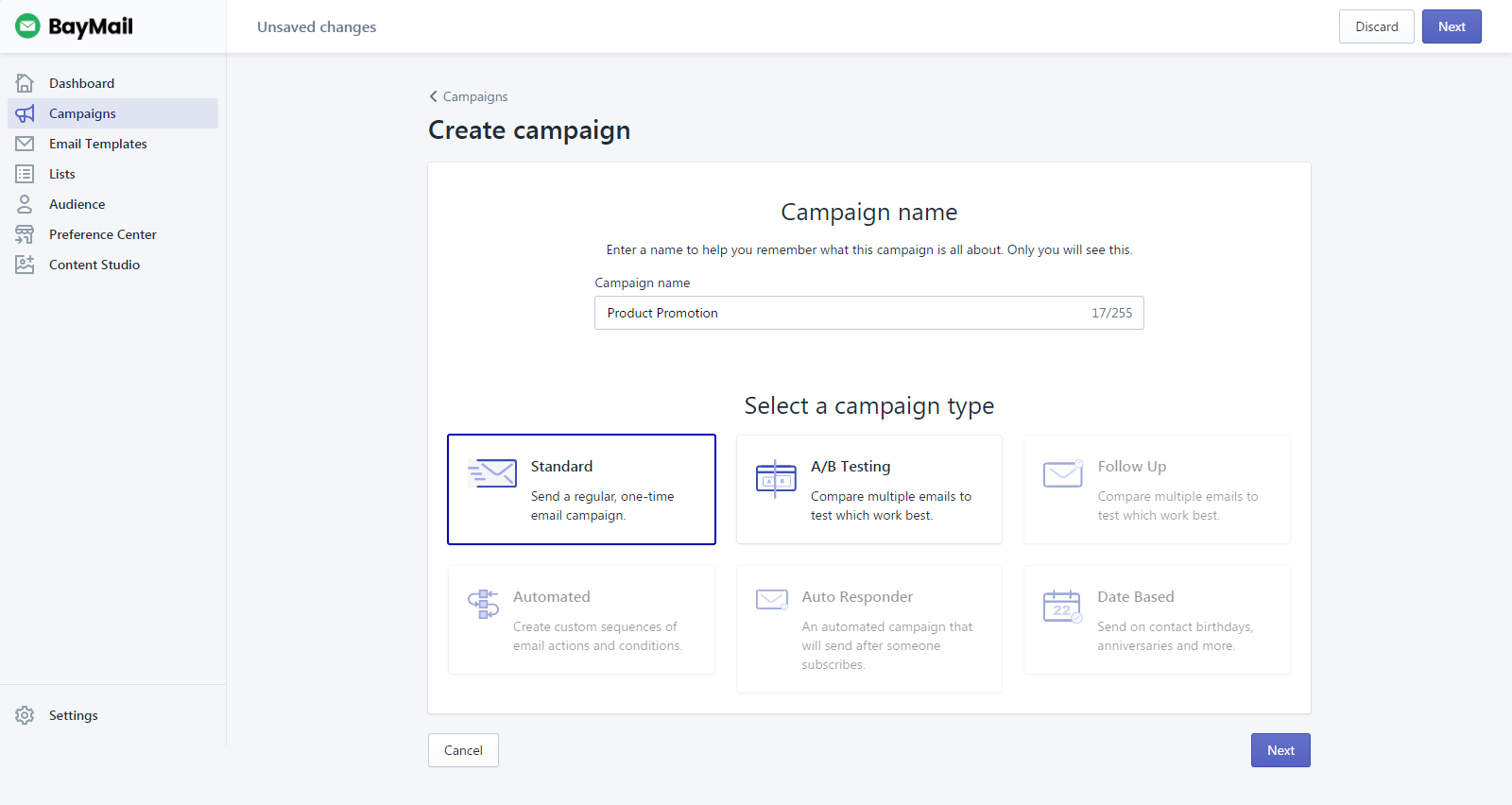 How To Create A Standard Campaign?
