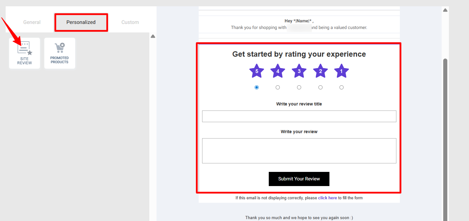 2 in 1 Review Request Email