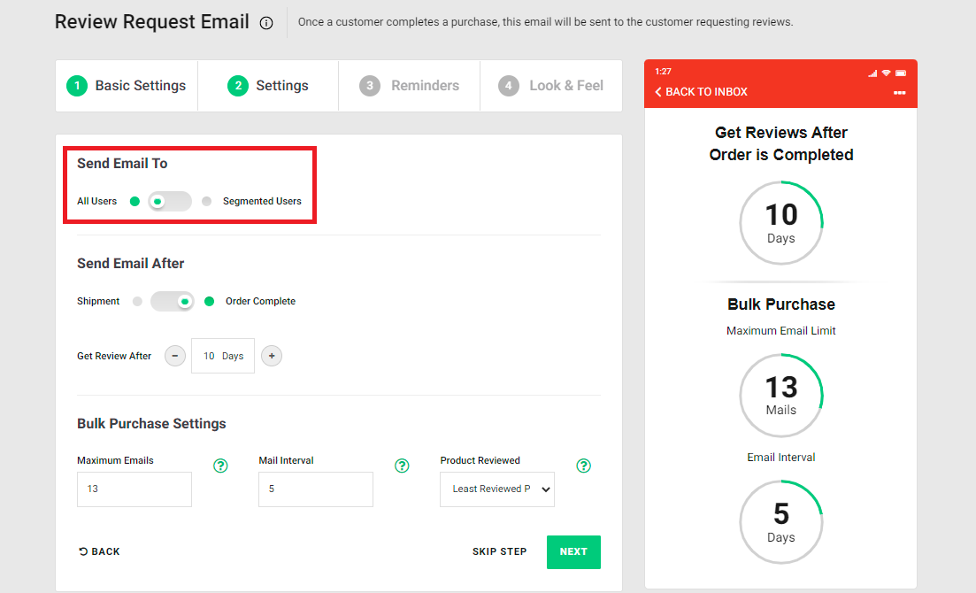 Review Request Email