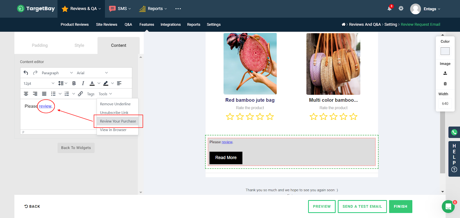 How to collect reviews from multiple products in an order?