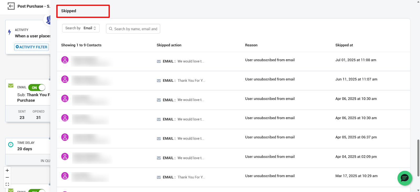 How to manually Skip or Expedite Contacts in an automation flow