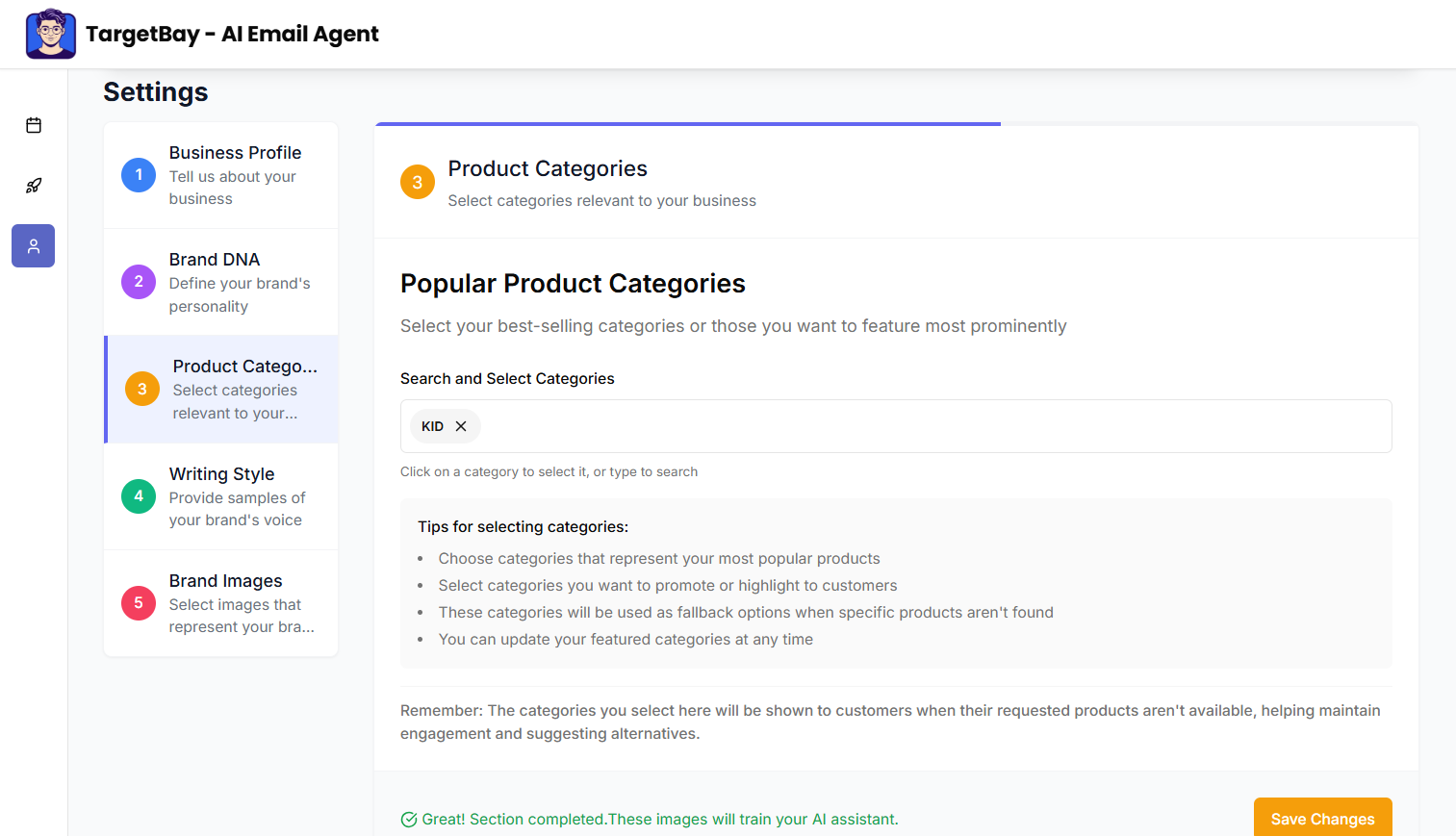 How to set up your AI Email Agent profile for personalized campaigns