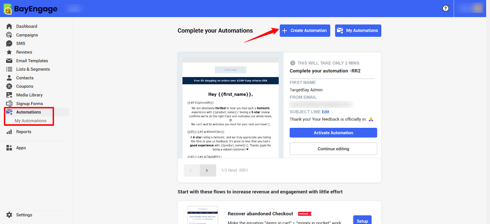 How to set up a Review Request Automation in TargetBay Reviews